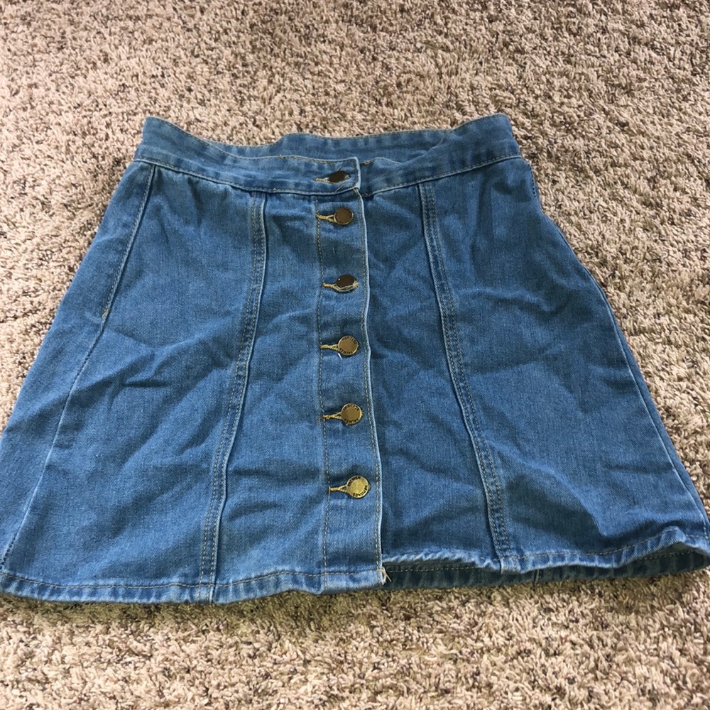 button up jean skirt